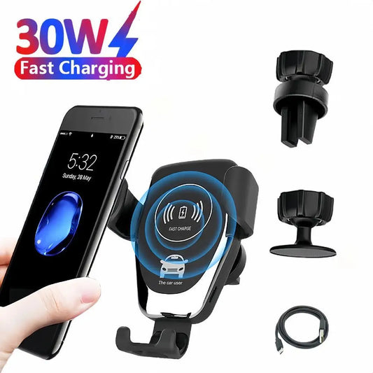 Wireless Fast Charger Car Mount Air Vent Mobile Phone Holder Charging Stand