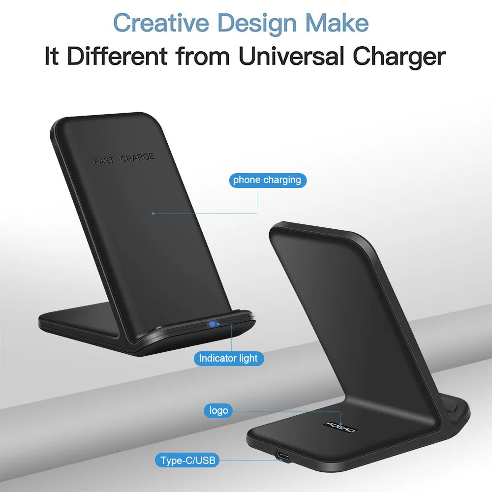 Wireless Charger Stand- Induction Fast Charging Station And Phone Holder!