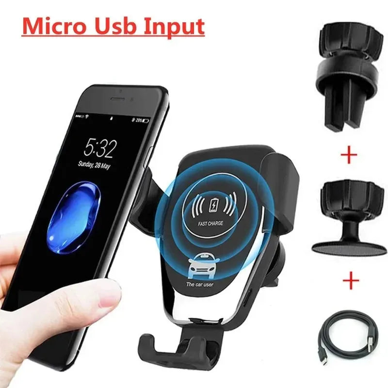 Wireless Fast Charger Car Mount Air Vent Mobile Phone Holder Charging Stand