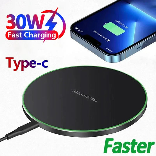 30W Wireless Charger Pad USB Fast Charging Pad Station Quick Charge