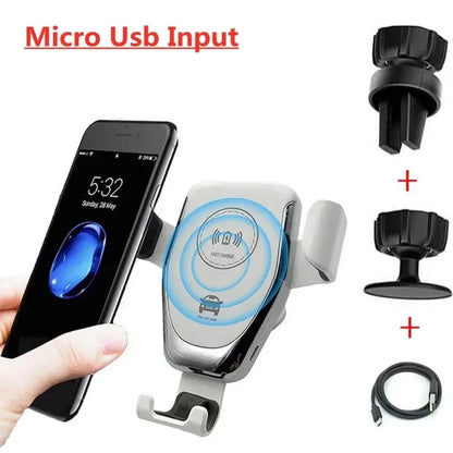 Wireless Fast Charger Car Mount Air Vent Mobile Phone Holder Charging Stand